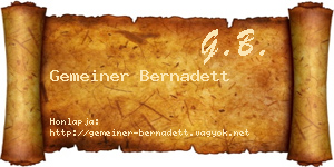 Gemeiner Bernadett névjegykártya